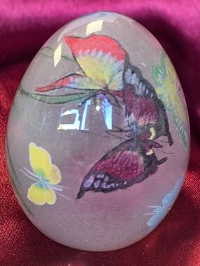 Petite Hand Blown Reverse Painted Egg